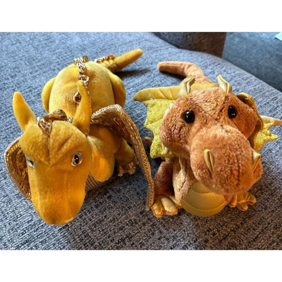 Douglas & Ty Plush Dragon Set Gold & Yellow Collectible Soft Toys Age 2+ - Picture 1 of 14